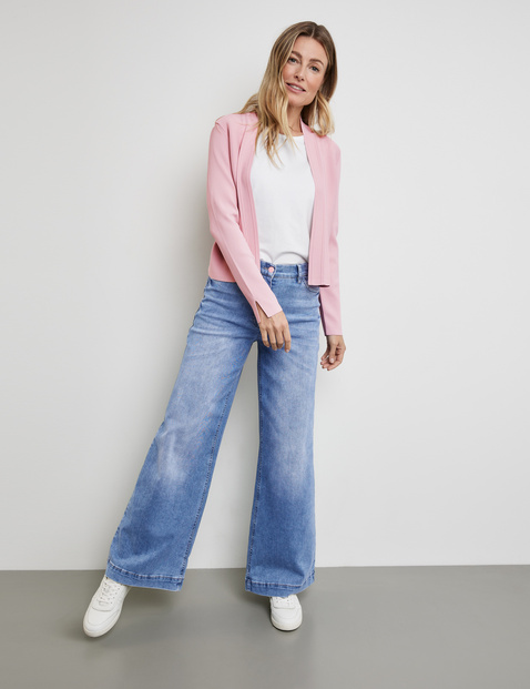 Offener Cardigan aus feinem Rippstrick
