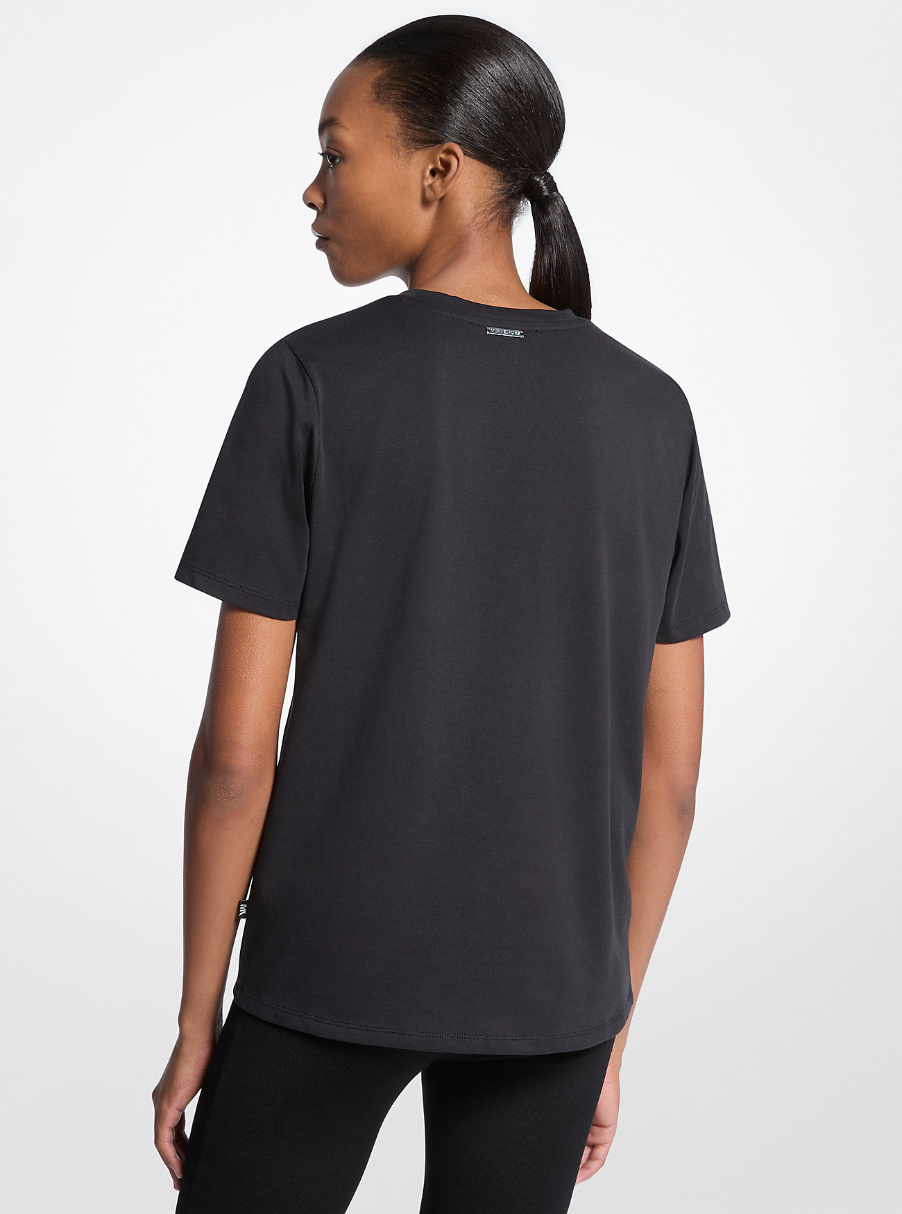 Logo Charm Cotton Jersey T-Shirt - BLACK