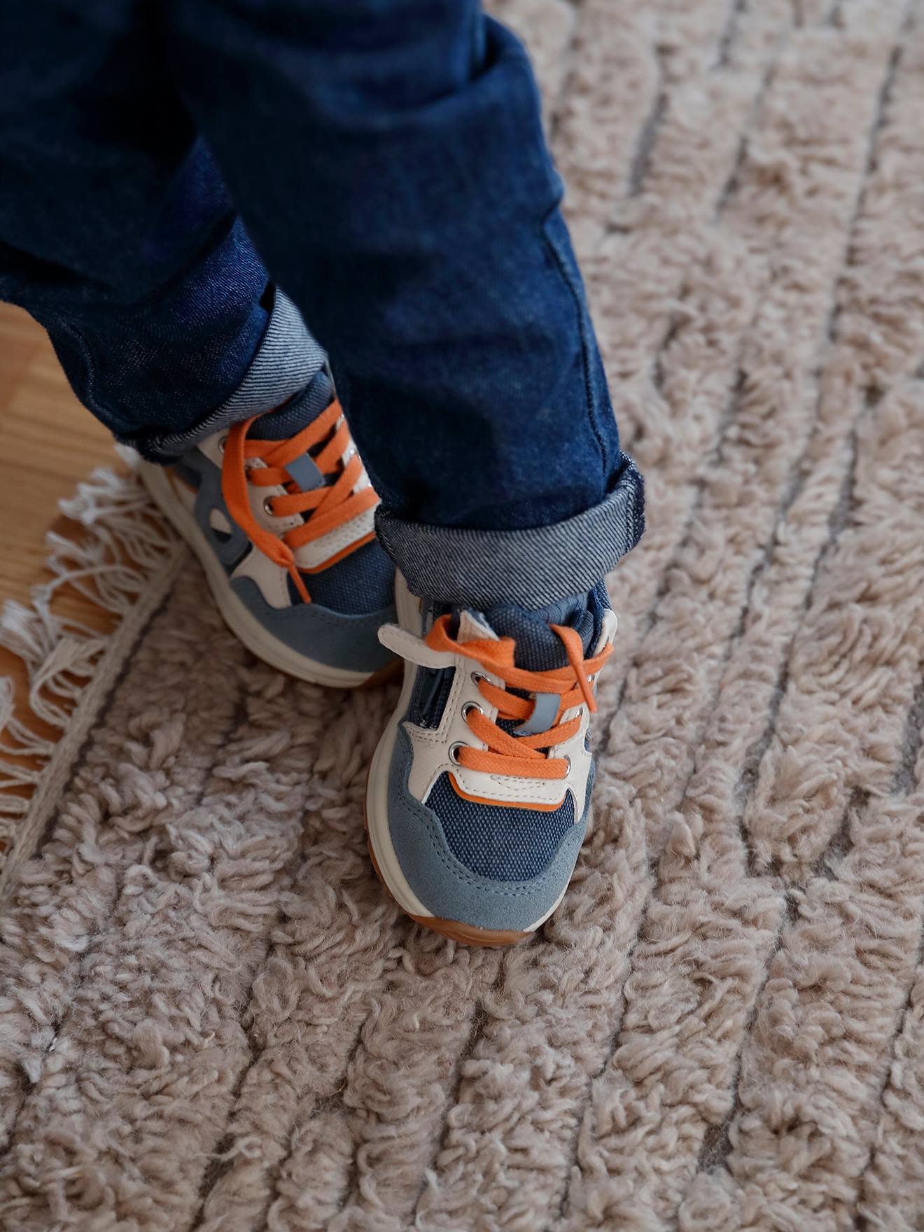 Vertbaudet Baby Sneakers mit Reißverschluss - wollweiß