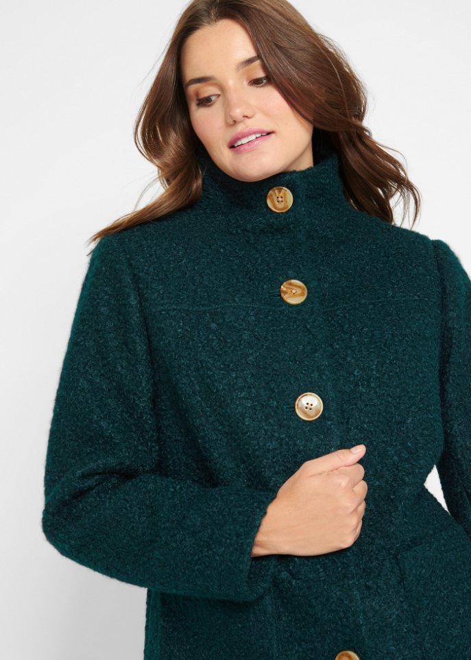 Boucle-Mantel mit Taschen