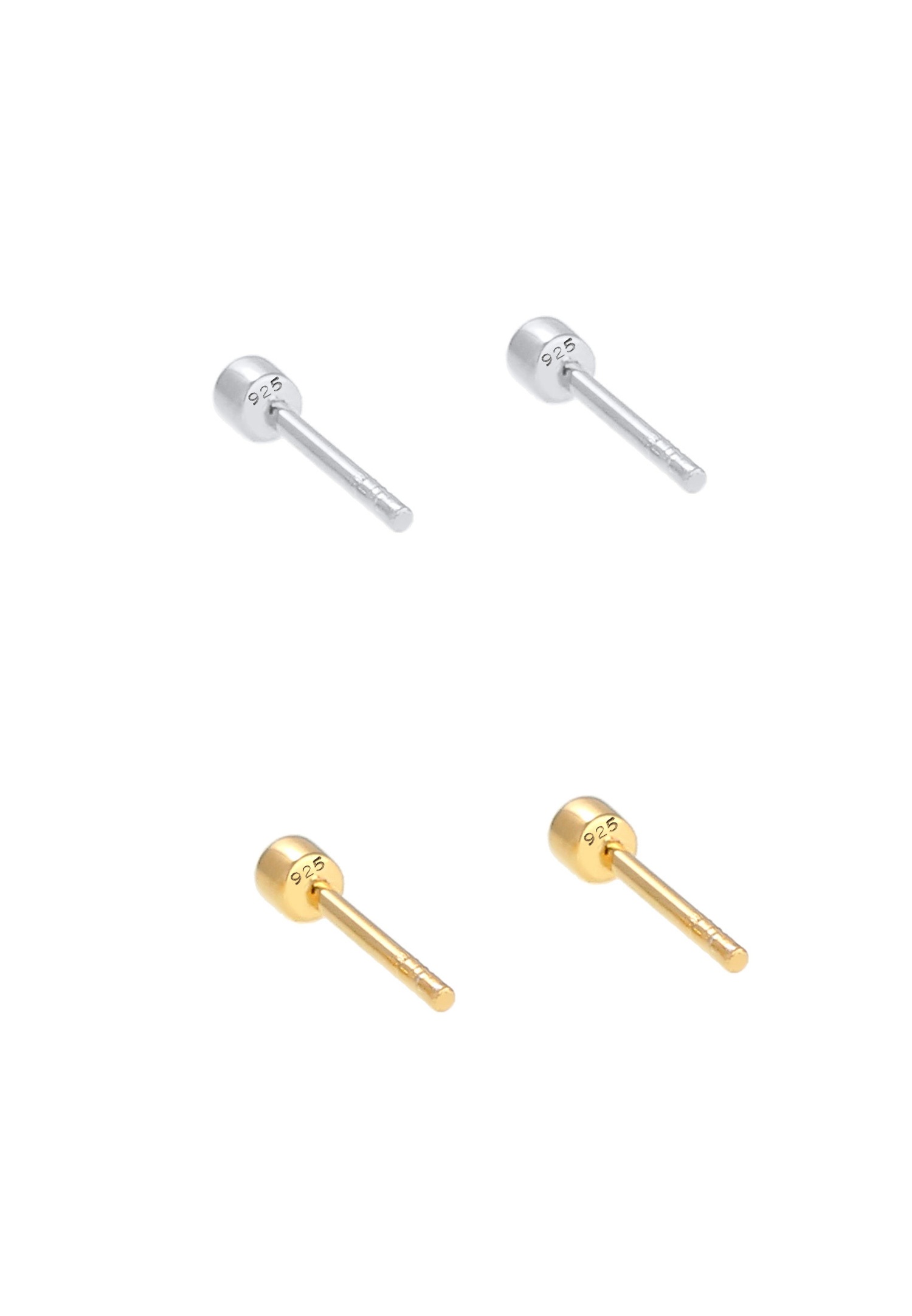 Orecchini a lobo da donna Elli con cristalli in argento sterling 925 e argento placcato oro