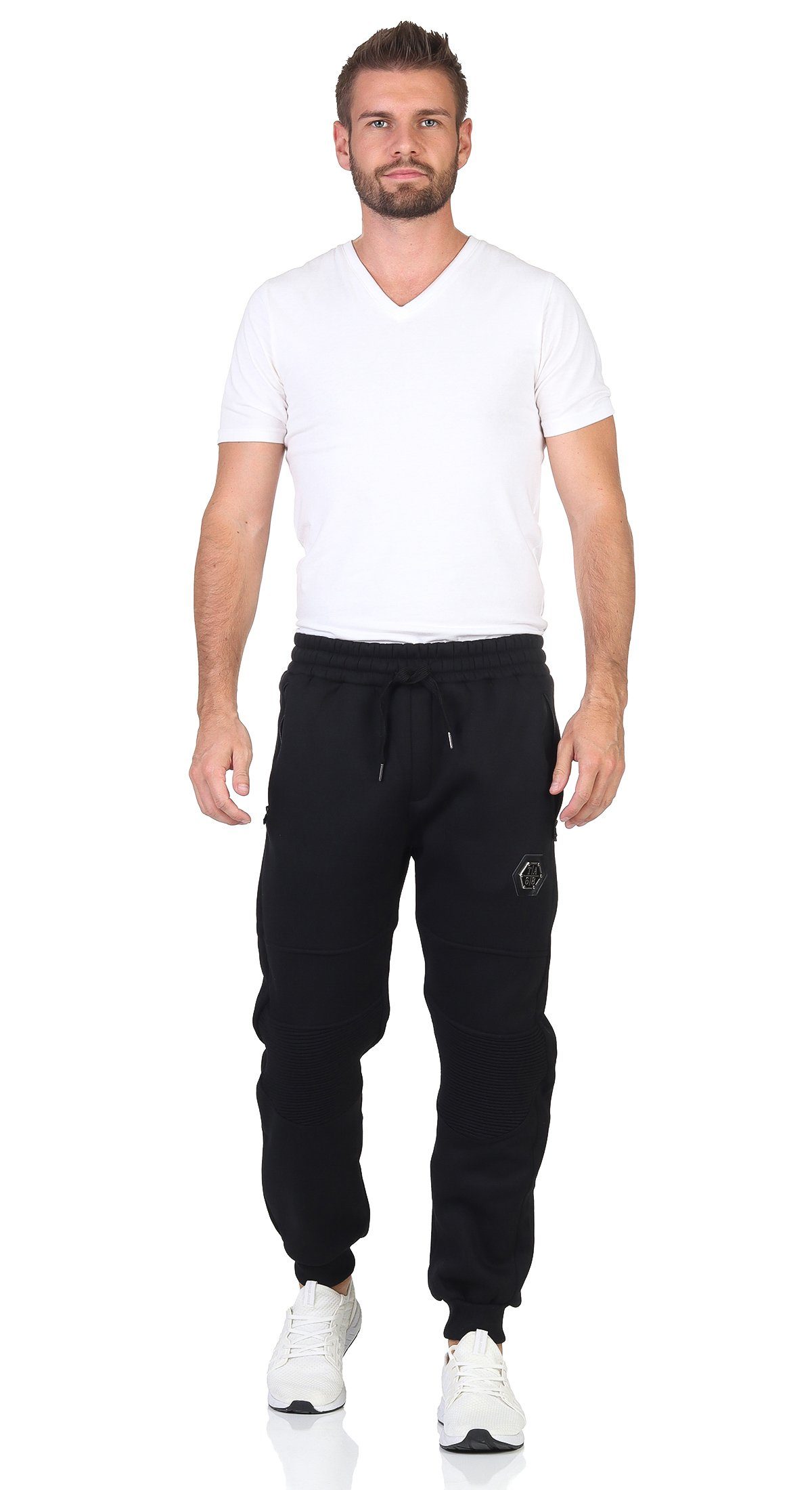 OriginalYou Jogginghose Jogginghose gefüttert Herren warme Winter Sweathose Schnürung Wärmendes Innenfleece, Seitentaschen mit Reißverschluss