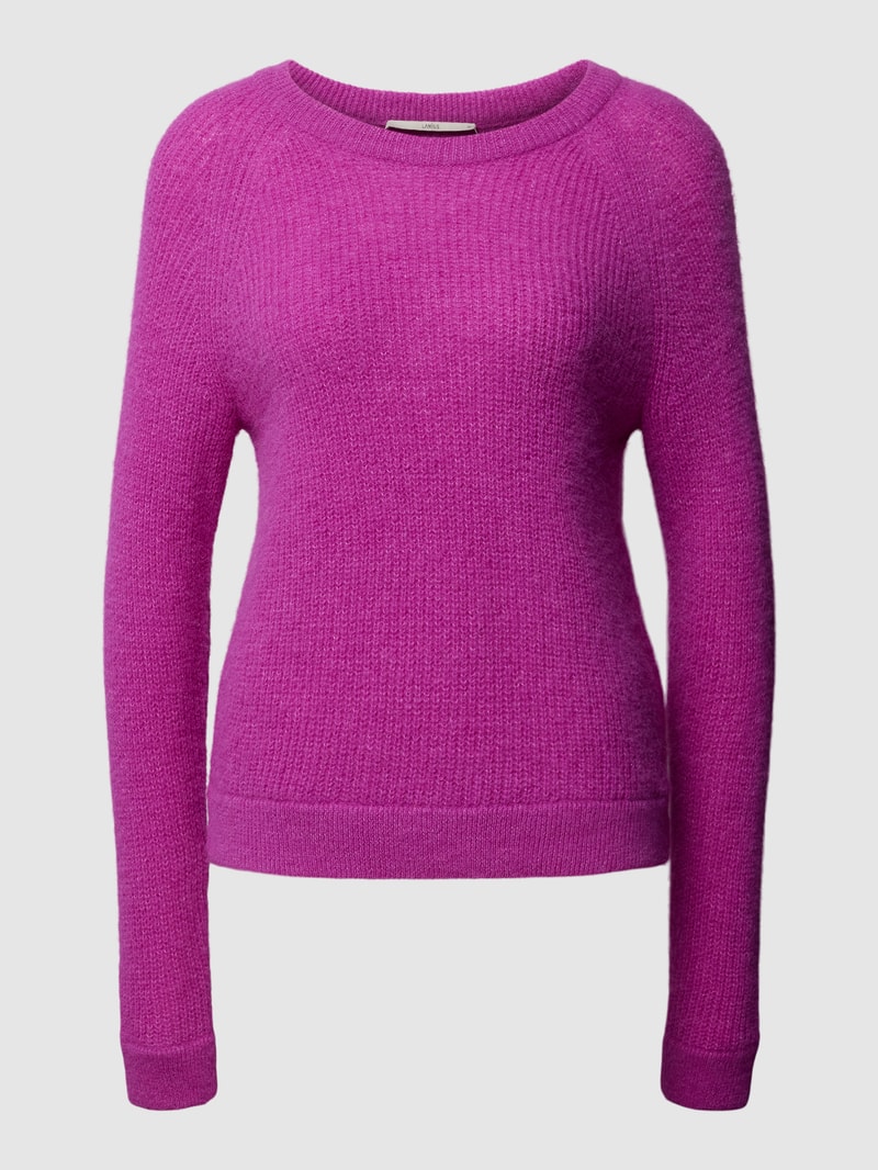 Strickpullover aus Alpaka-Mix mit Rundhalsausschnitt in pink