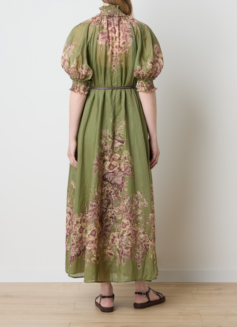 Zimmermann maxi dress with tie belt and floral print