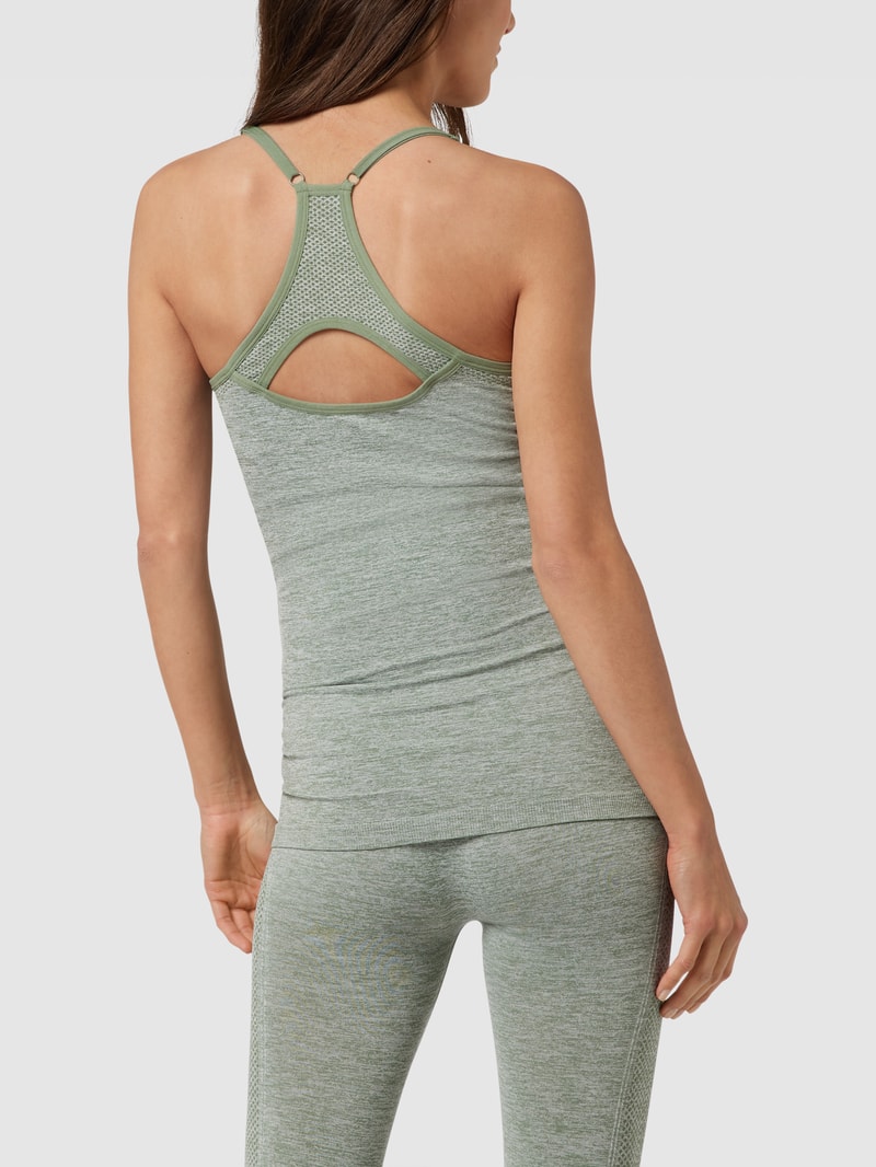 Umstands-Tanktop mit Rippeinsatz Modell 'Vada Active Top' in hellgrün meliert