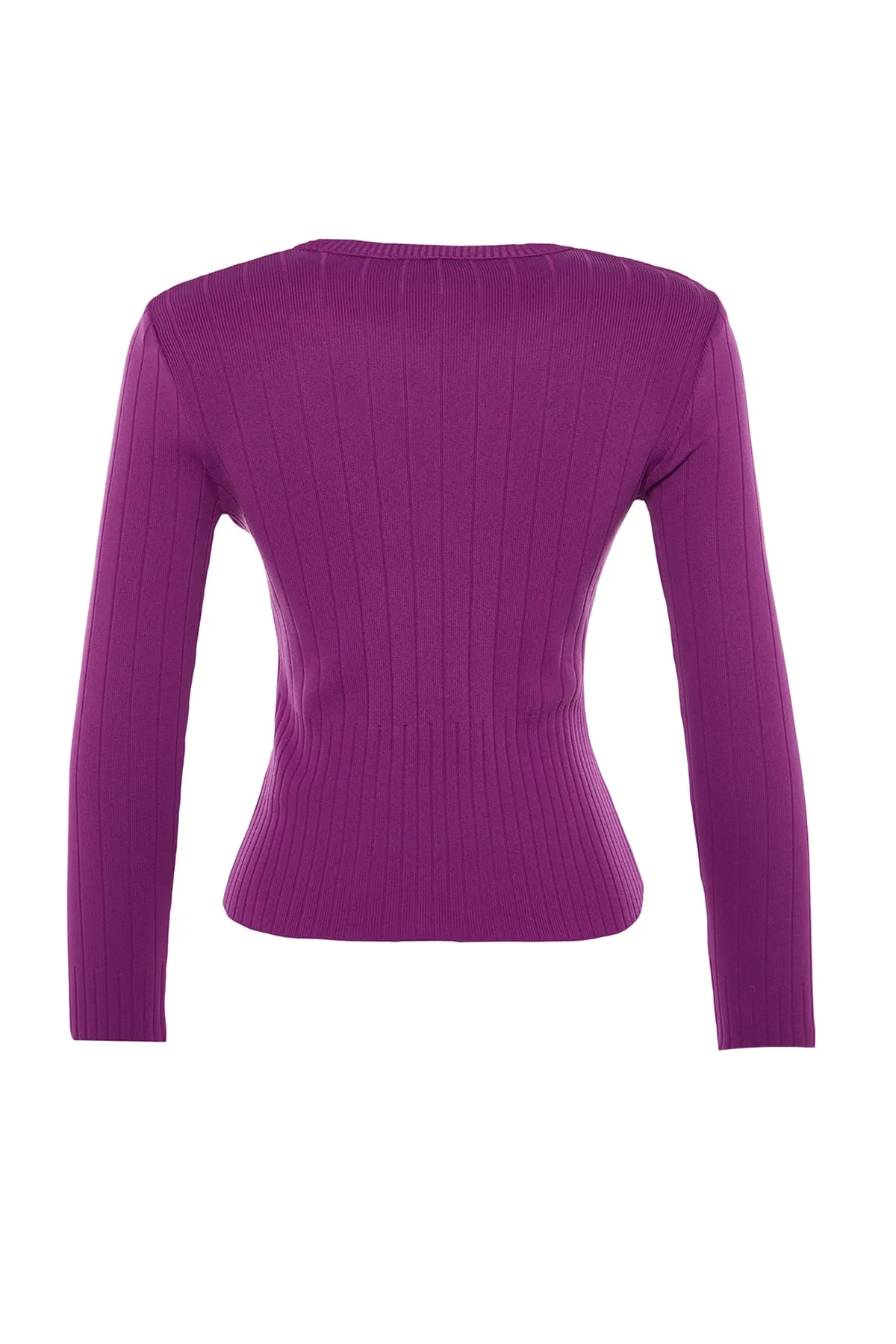 Trendyol Collection  Lila Basic Strickpullover mit Rundhalsausschnitt TWOAW23KZ01249