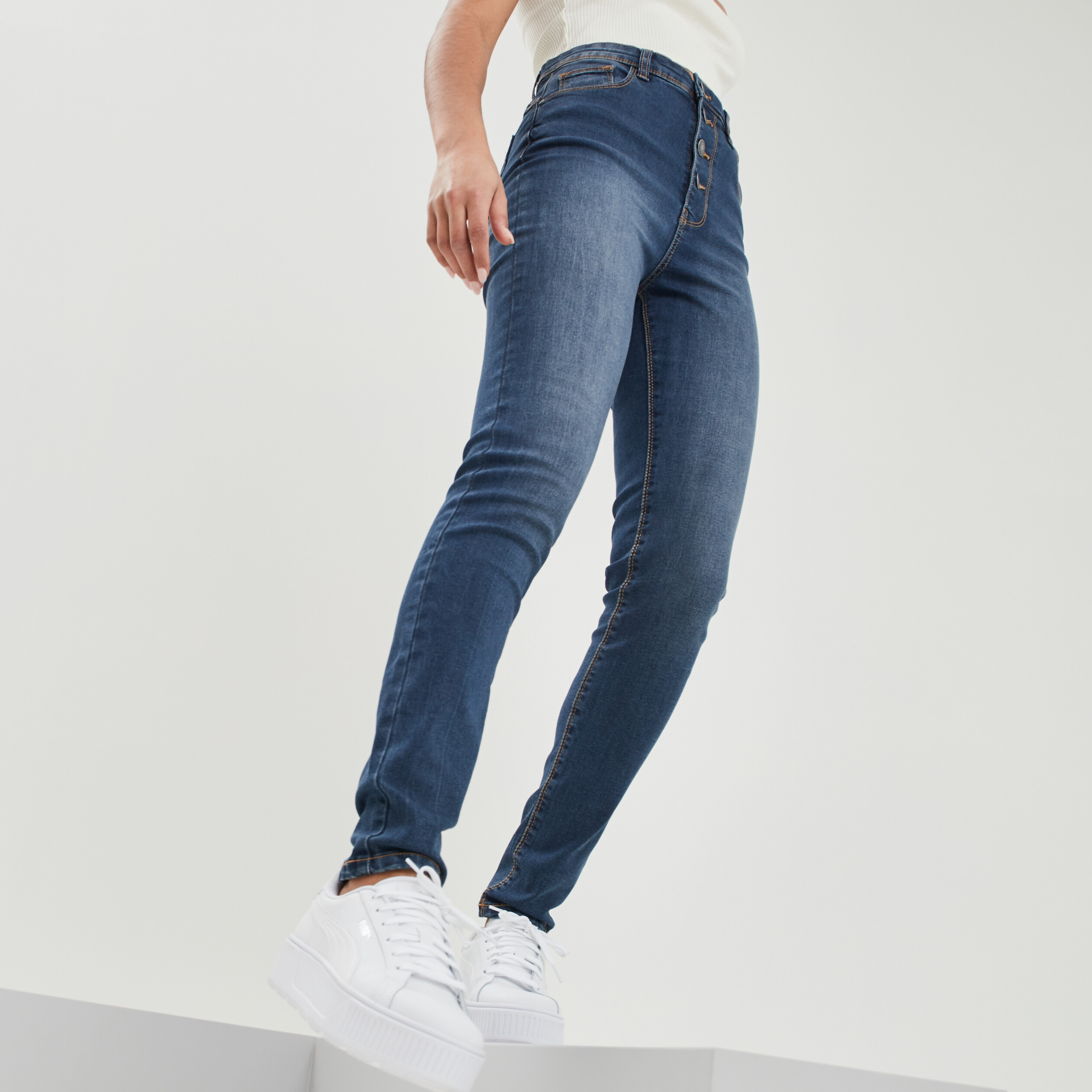 Jeans skinny taille haute Liberto denim stone femme | La Halle