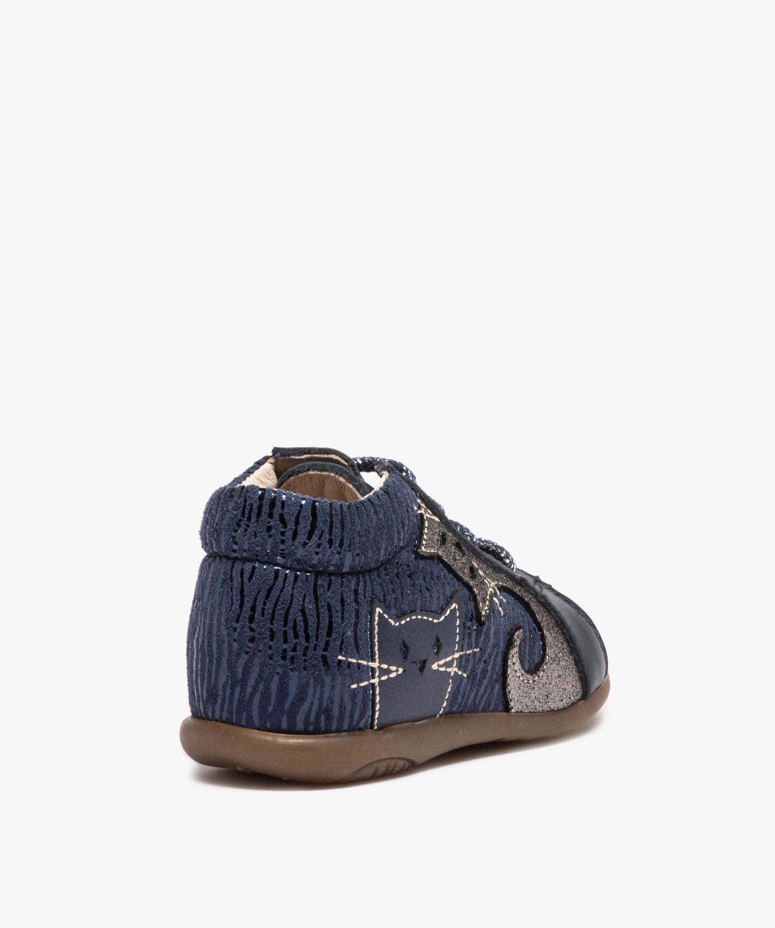 Chaussures premiers pas bébé avec motifs chats - Bopy marine | GEMO