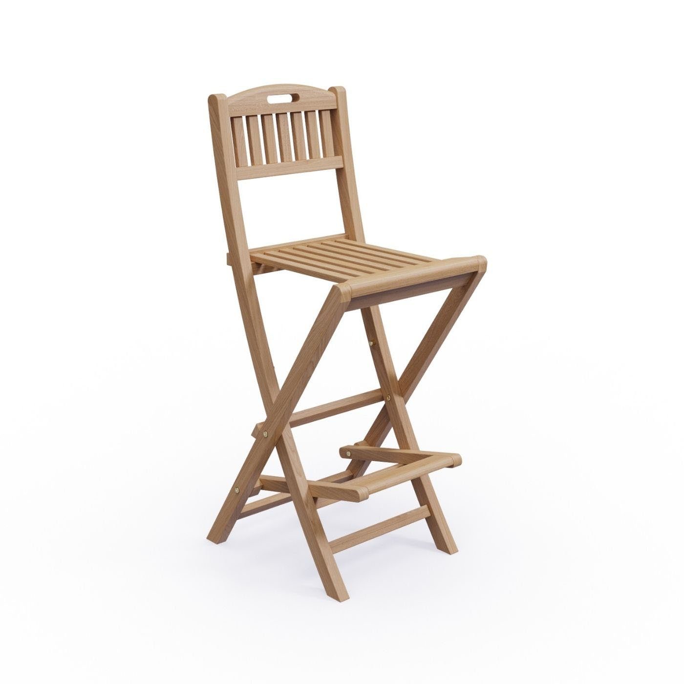 KMH Gartenstuhl TEAK Barhocker (klappbar) (102086)