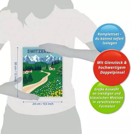 CreArt Jungfrau Region - Malen nach Zahlen für Erwachsene