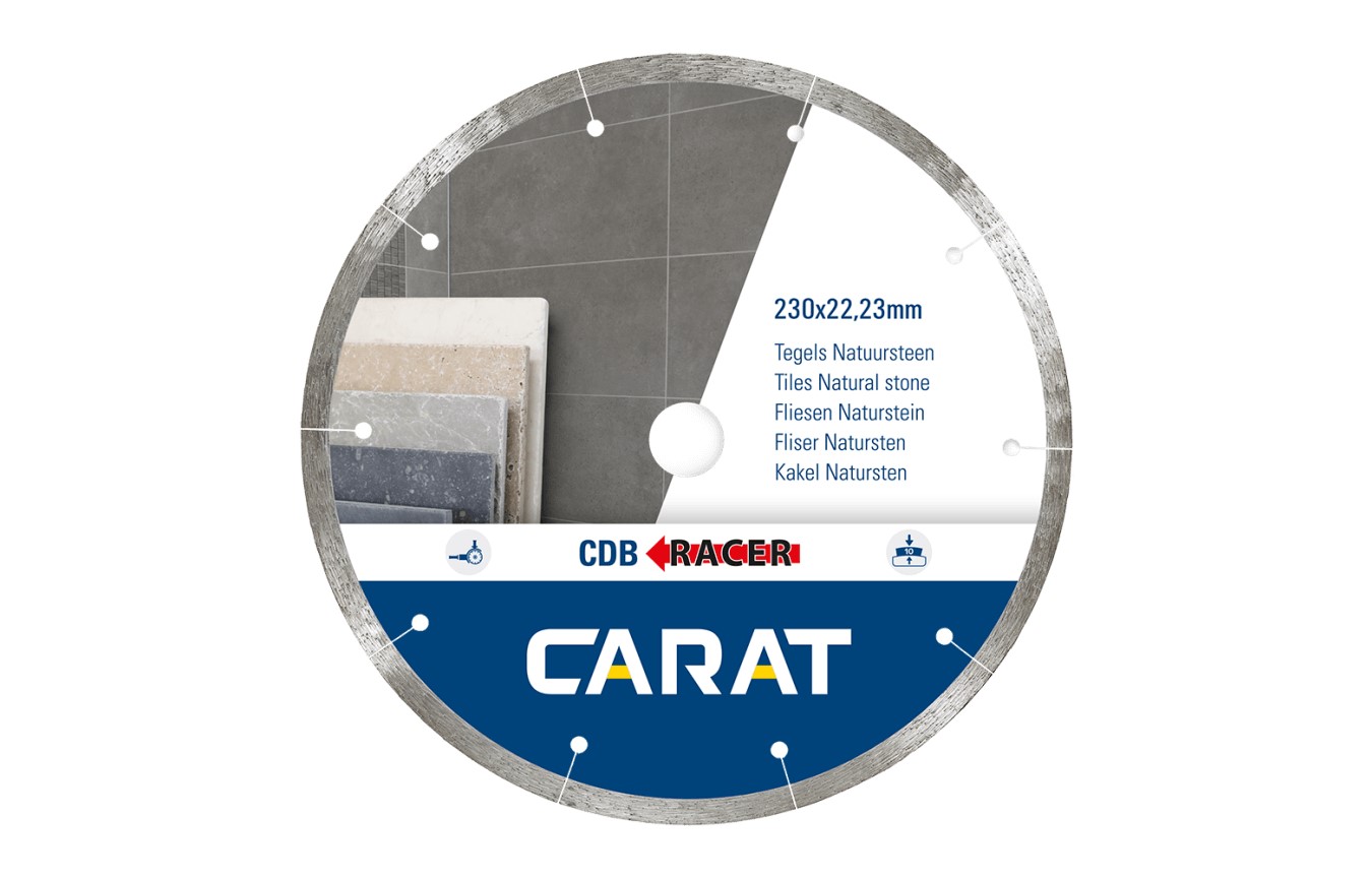 Lamă de ferăstrău diamantată Carat CDBM230300 Racer 230 x 22,23 pentru plăci ceramice/piatră naturală