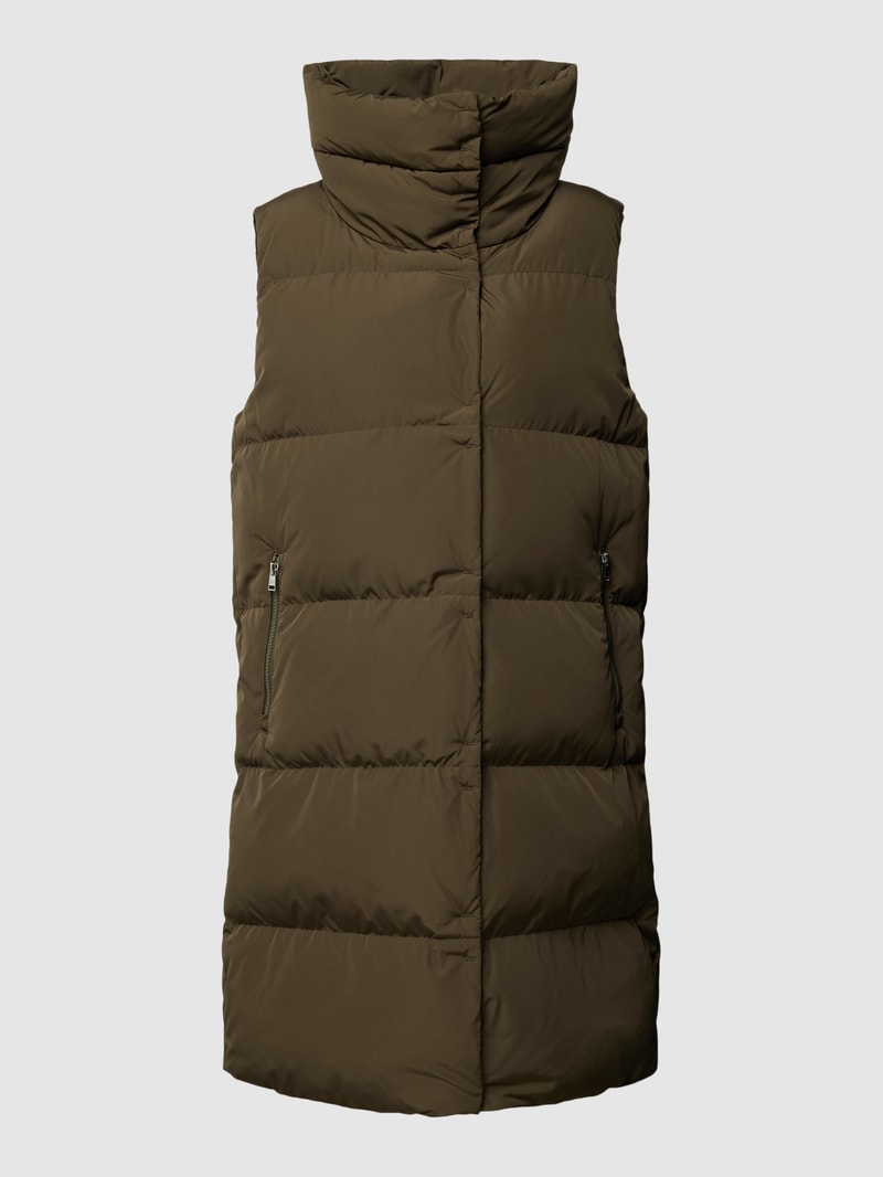 Steppweste mit Stehkragen in khaki