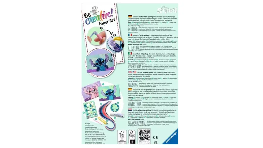 Ravensburger Beschäftigung - BeCreative Paper Art Quilling  Stitch - Bastelset