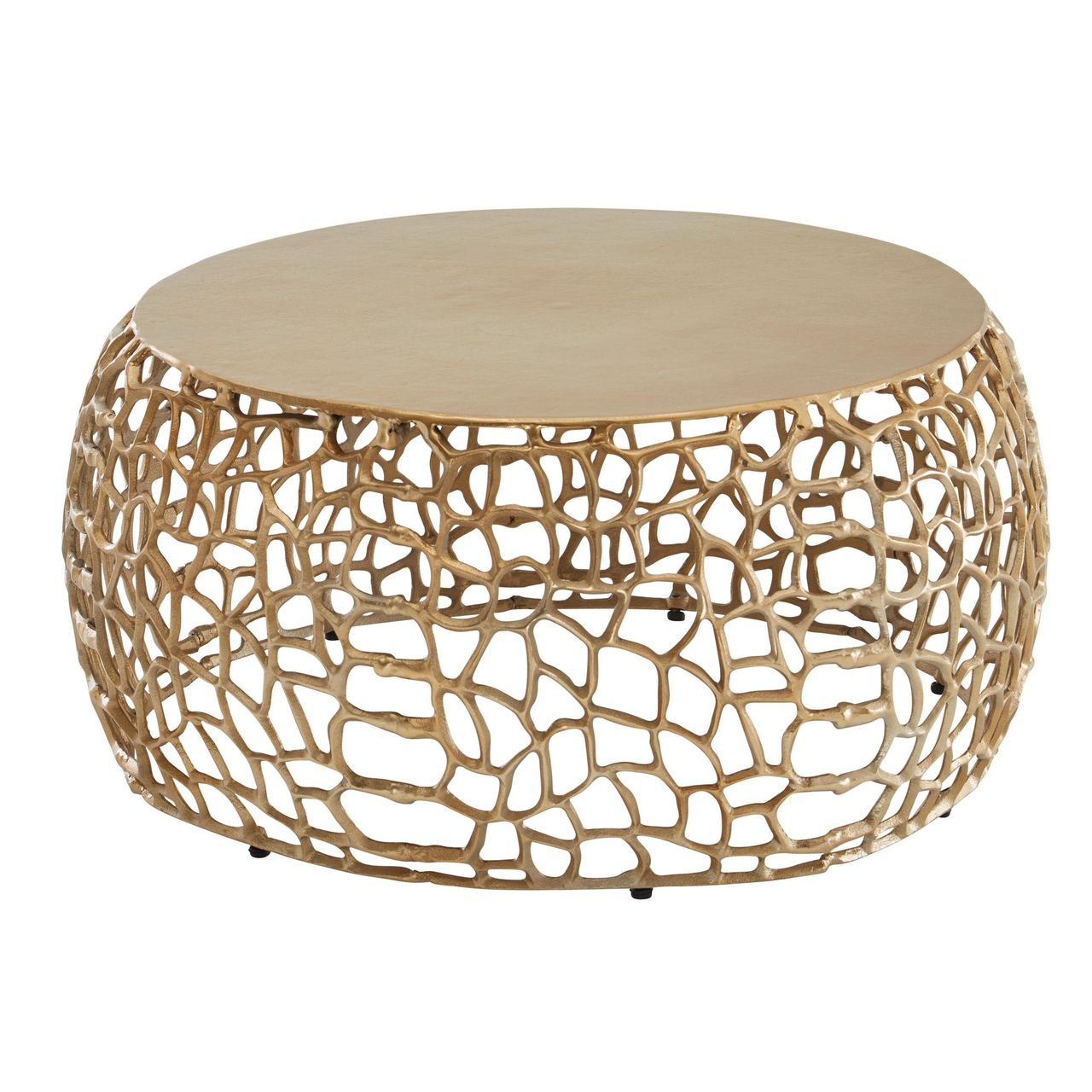 Skyport WOHNLING Couchtisch Metall Gold Sofatisch Ø 66 cm Tisch Wohnzimmertisch Rund