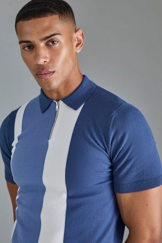 Kurzärmliges Colorblock Poloshirt