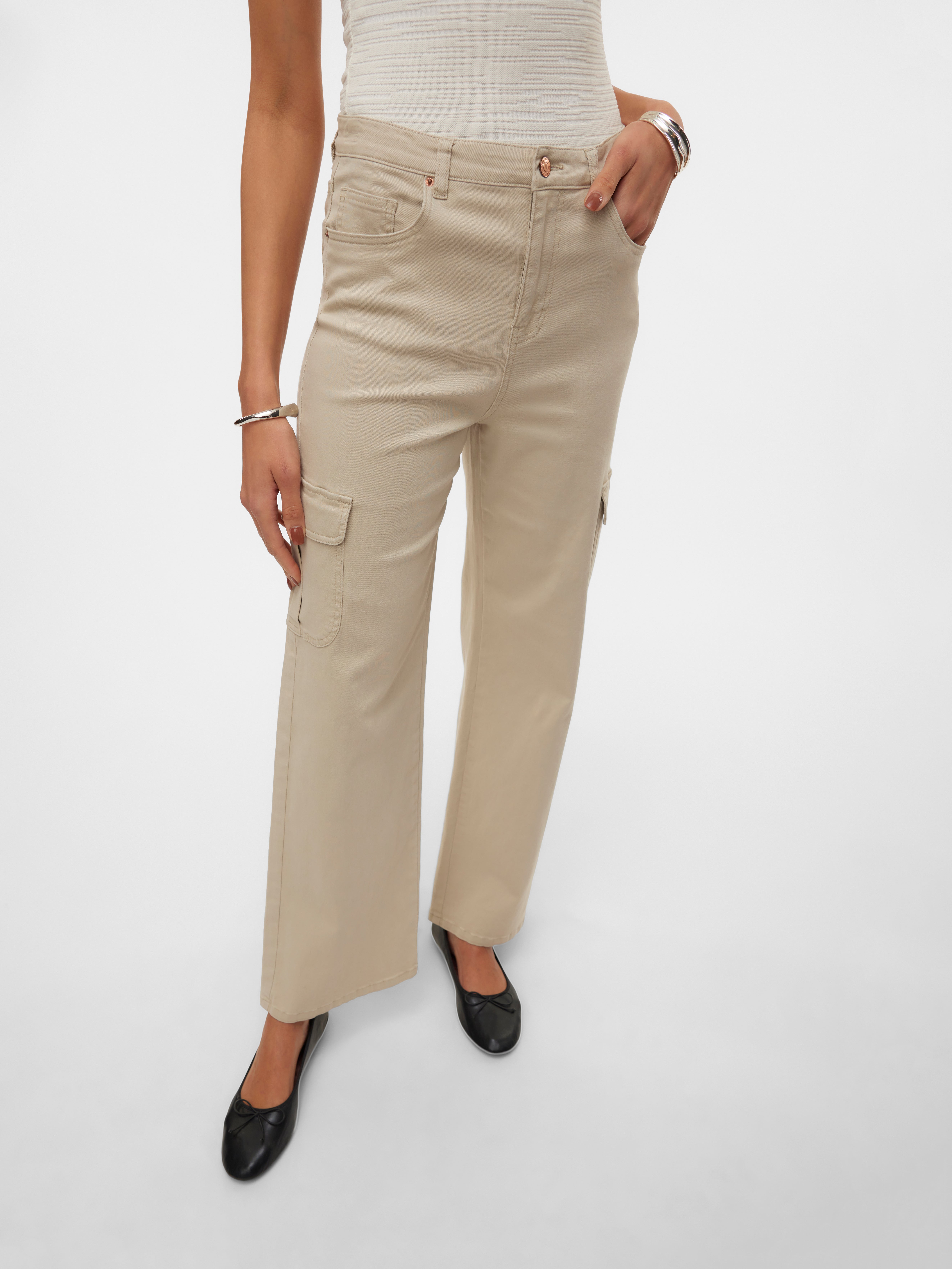 VMTESSA Hohe Taille Weit geschnitten Jeans