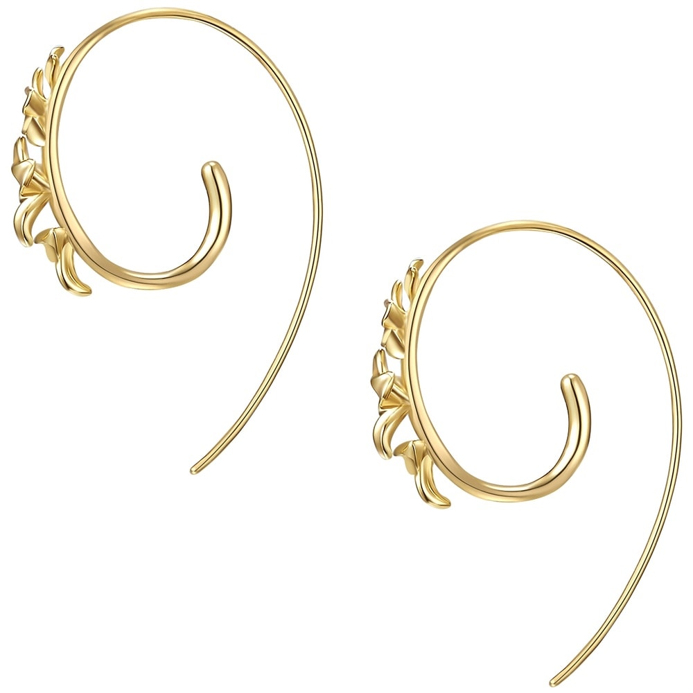 Glanzstücke München Boucles d'oreille en argent Fleur Argent sterling en Or jaune Boucles d'oreilles