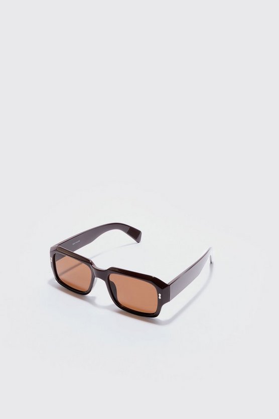 Braune eckige Plastik-Sonnenbrille