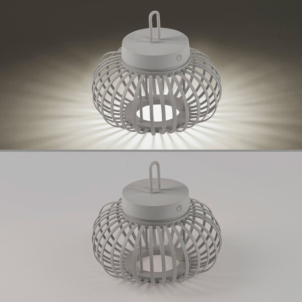 LED-Akku-Tisch- und Bodenleuchte Korga, greige, ⌀ 25 cm