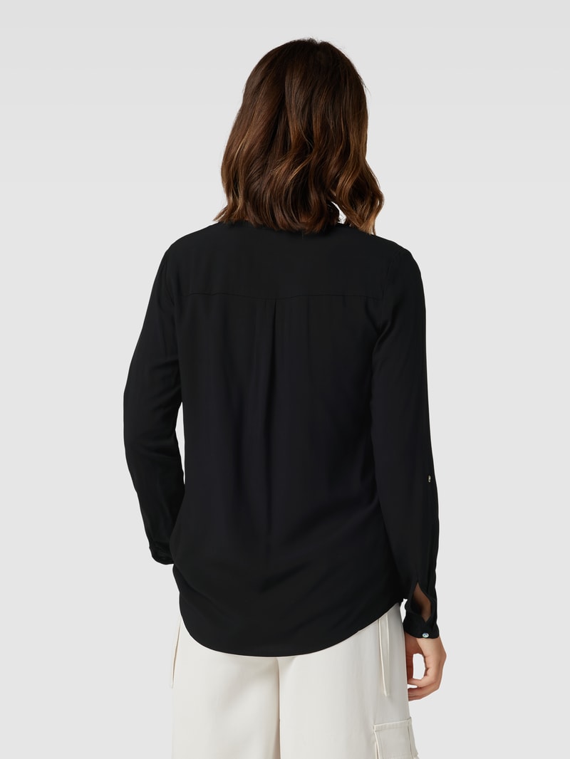 Blusenshirt mit V-Ausschnitt in schwarz