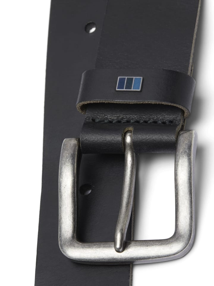 Jack & Jones Legerer Echtleder Gürtel Klassischer Leather Belt in Schwarz günstig kaufen