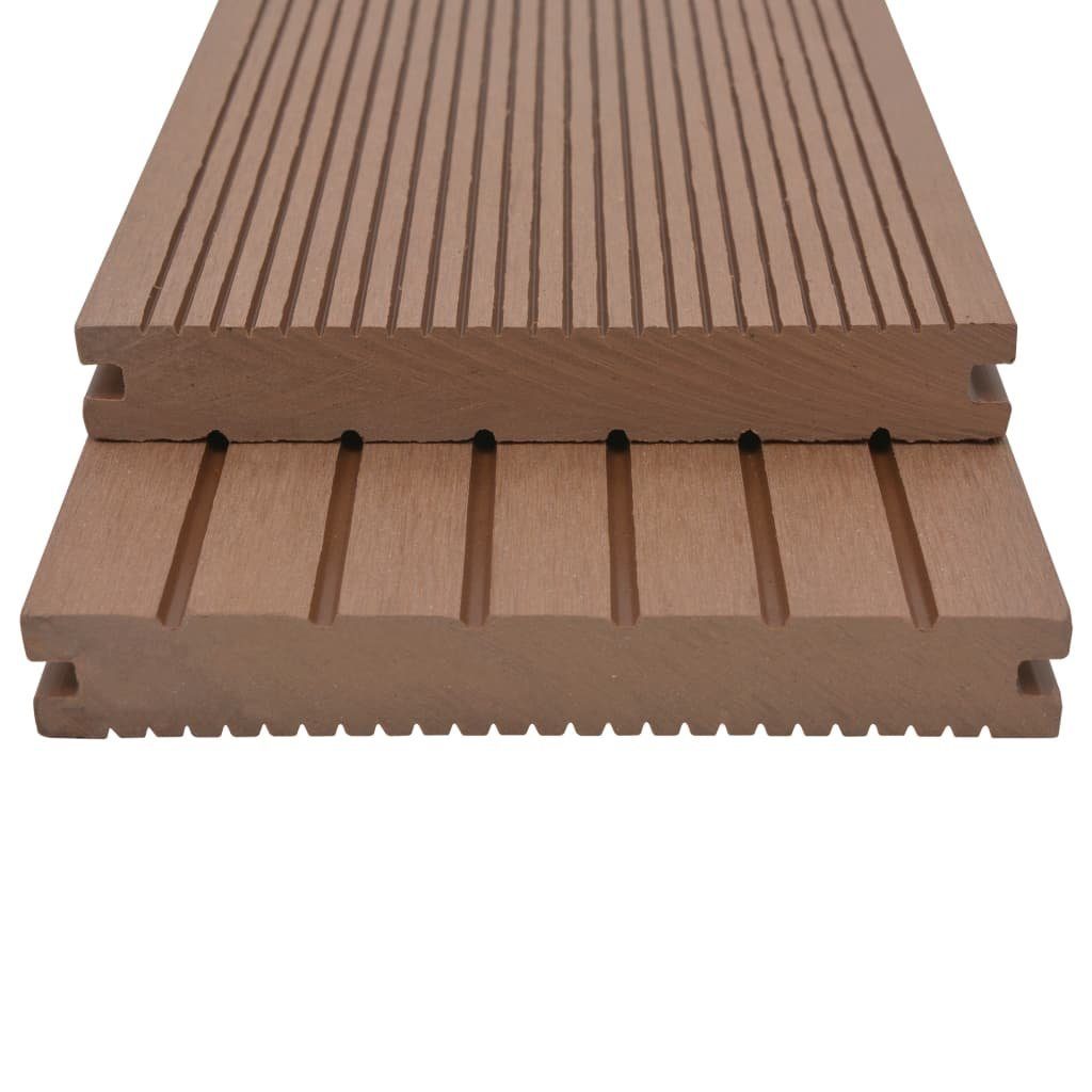 Teppichboden WPC Massive Terrassendielen mit Zubehör 30 m² 2,2 m Hellbraun, vidaXL