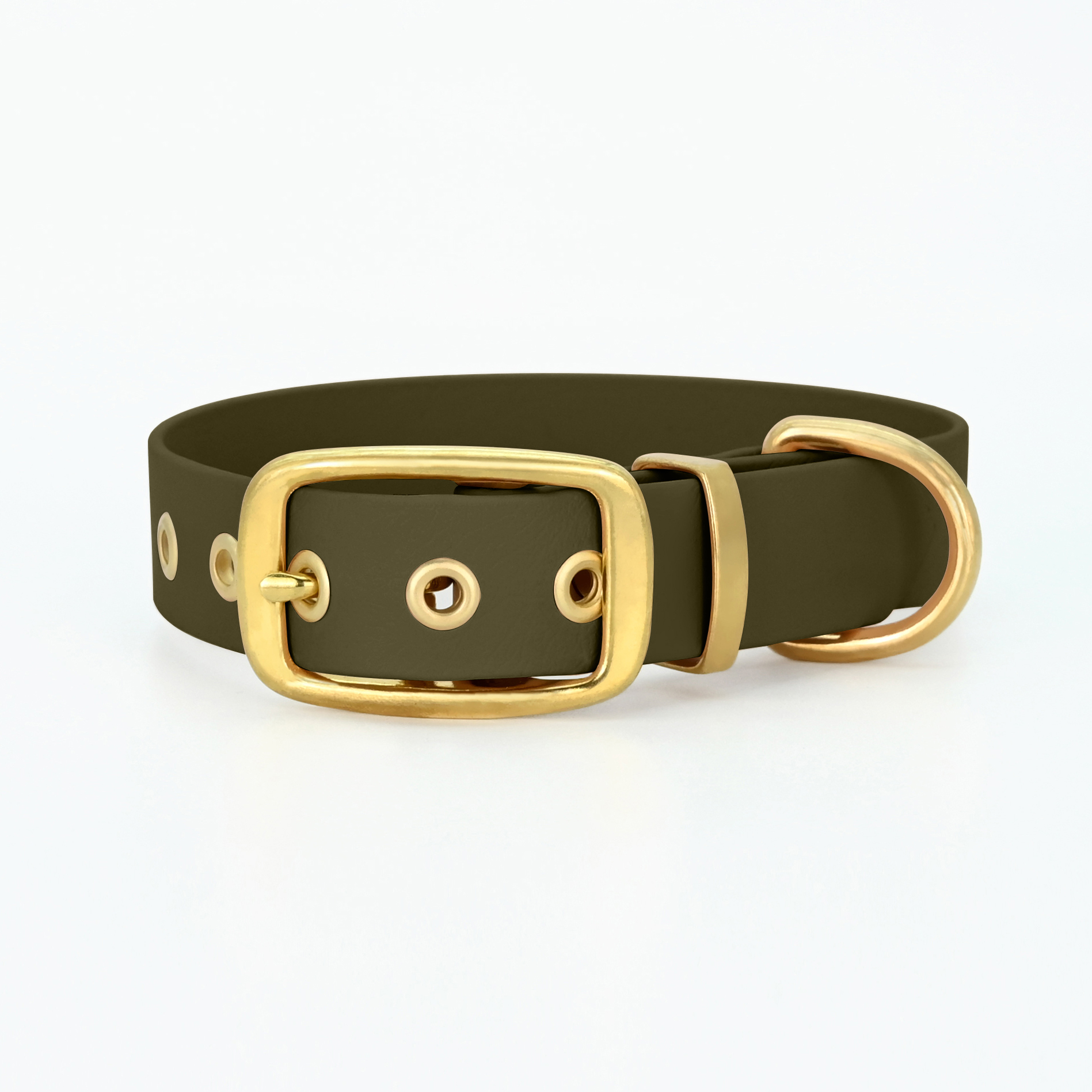 THE DOG IDEA Hundehalsbänder THE DOG IDEA Biothane Halsband Gold Khaki XXL