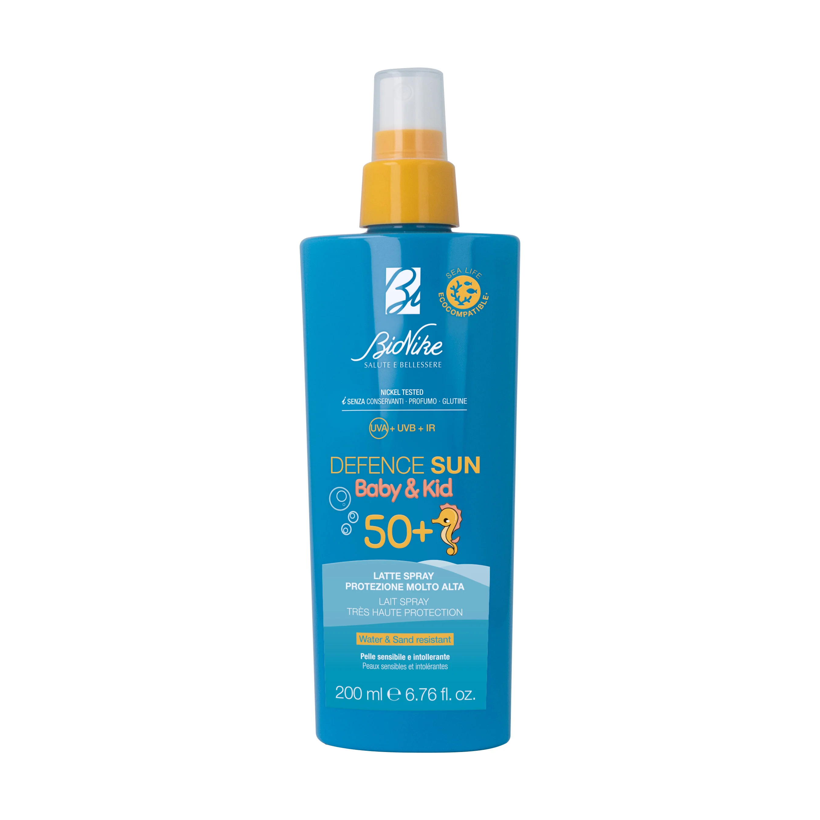 Defence Sun Baby&Kid mlijeko u spreju SPF50+ - Dječja krema za sunčanje, Mlijeko za tijelo s visokom zaštitom od sunca, Dječji proizvodi