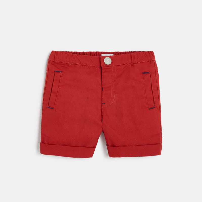 Bermuda en toile armurée bébé garçon rouge Absorba