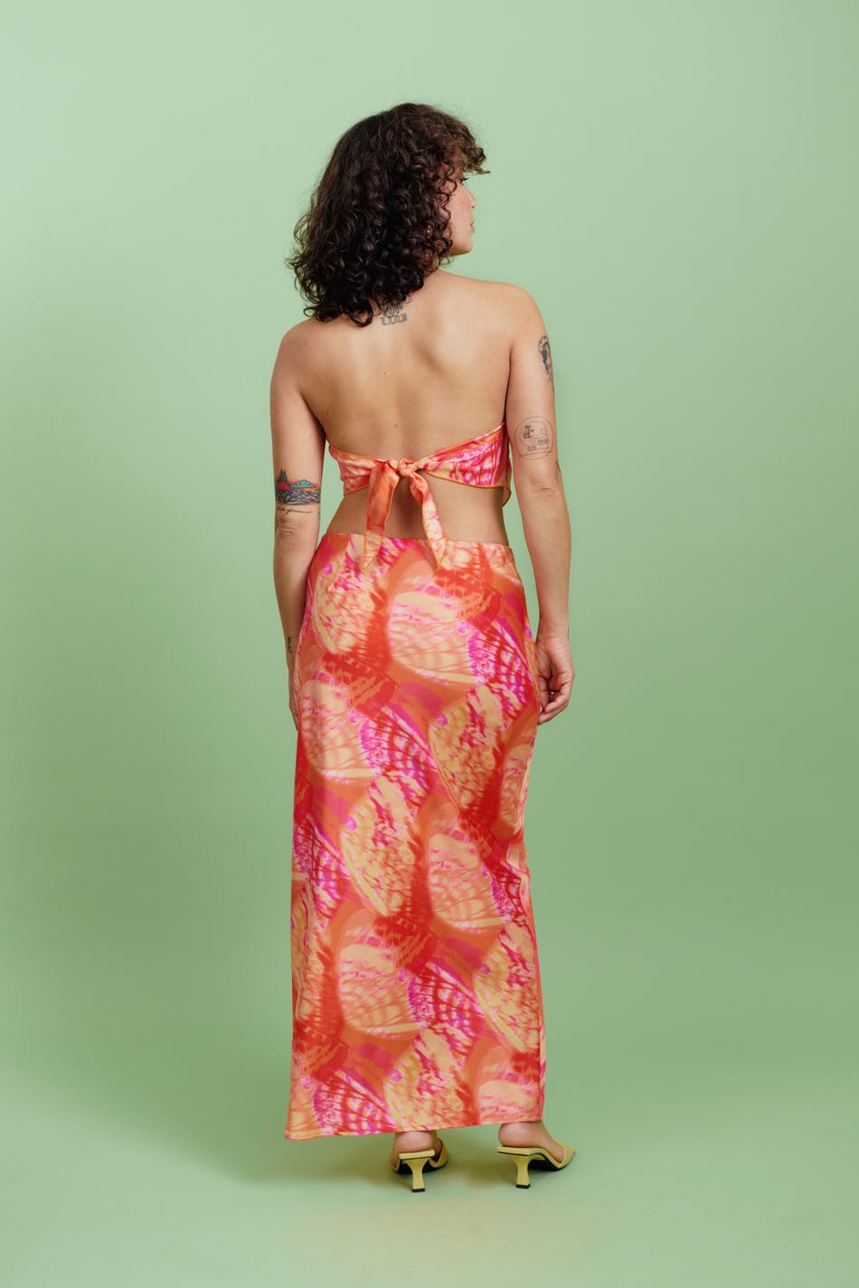Maxi satin skirt