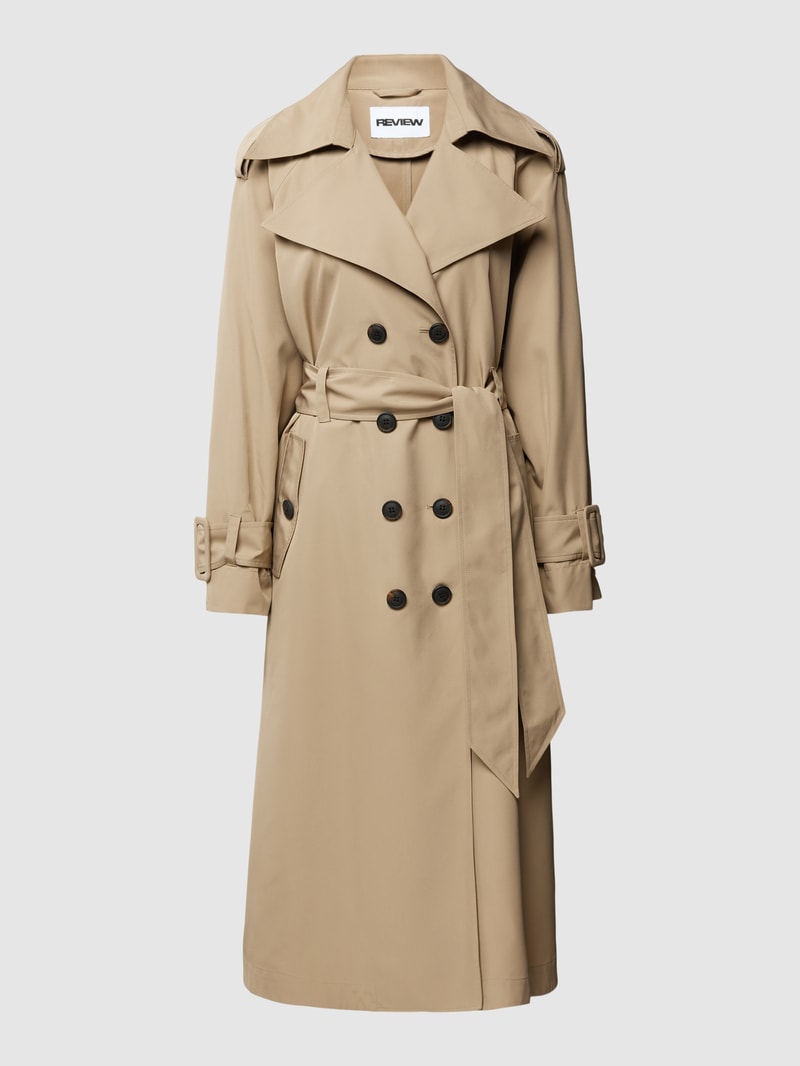 Trenchcoat mit Ärmelriegeln in beige