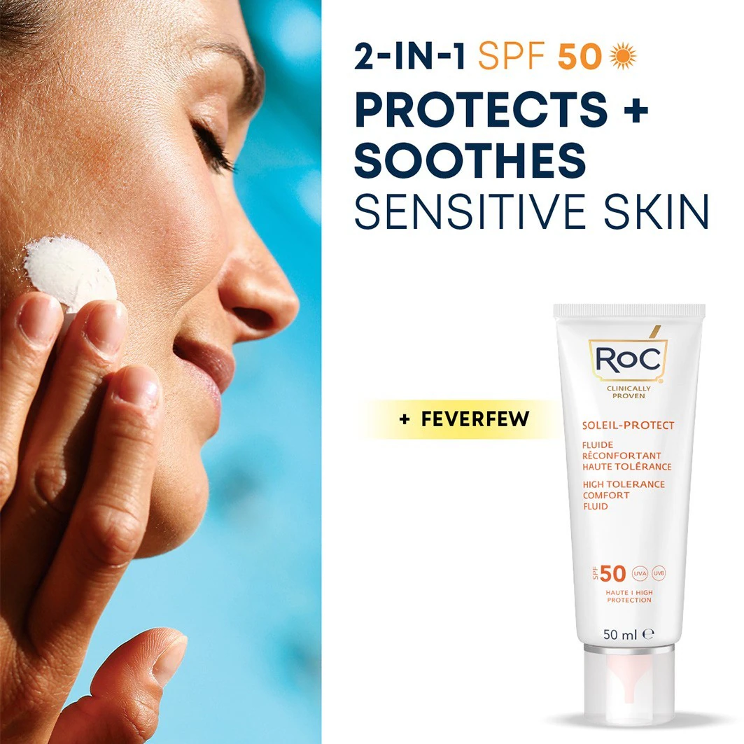 RoC RoC Soleil Protect Kojący płyn do twarzy SPF50+ 50 ml