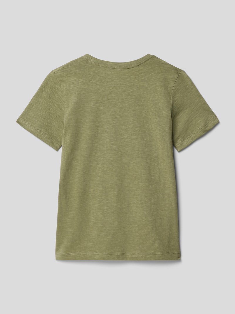 T-Shirt aus Baumwolle mit Label-Detail Modell 'CRAYON' in schilf