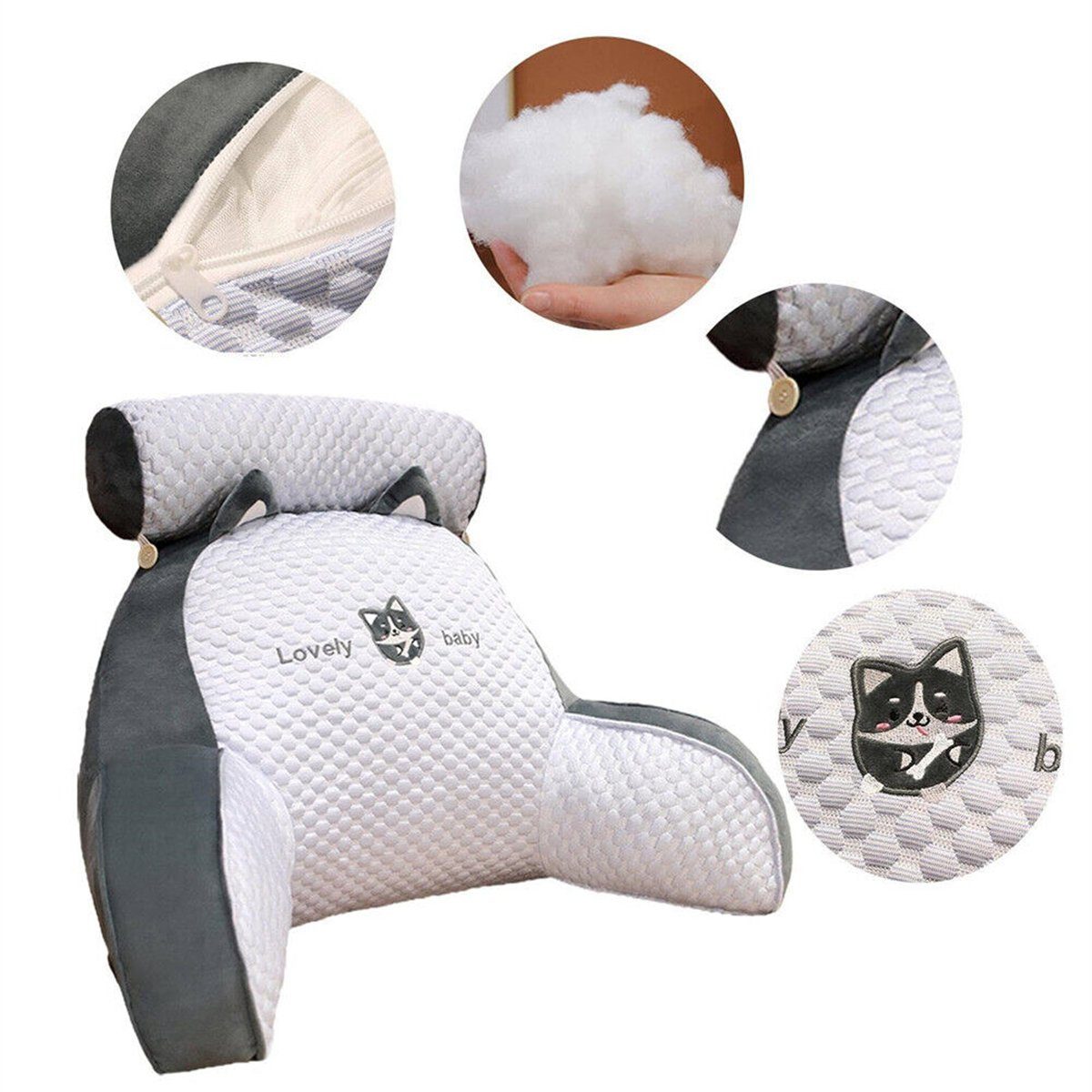 flowgoer Sitzkissen Vielseitige Anwendung im Bett beim Fernsehen, Spielen, Lesen, Arbeiten, Perfektes Geschenk,angenehmes Sitzgefühl