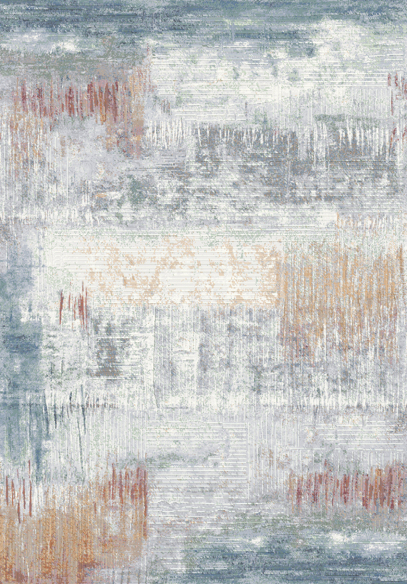 Webteppich Exellenza Blau-Weiß-Grau 80 x 150 cm