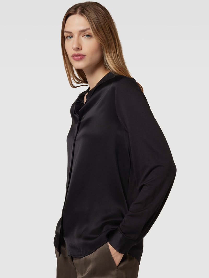 Hemdbluse aus Viskose in schwarz