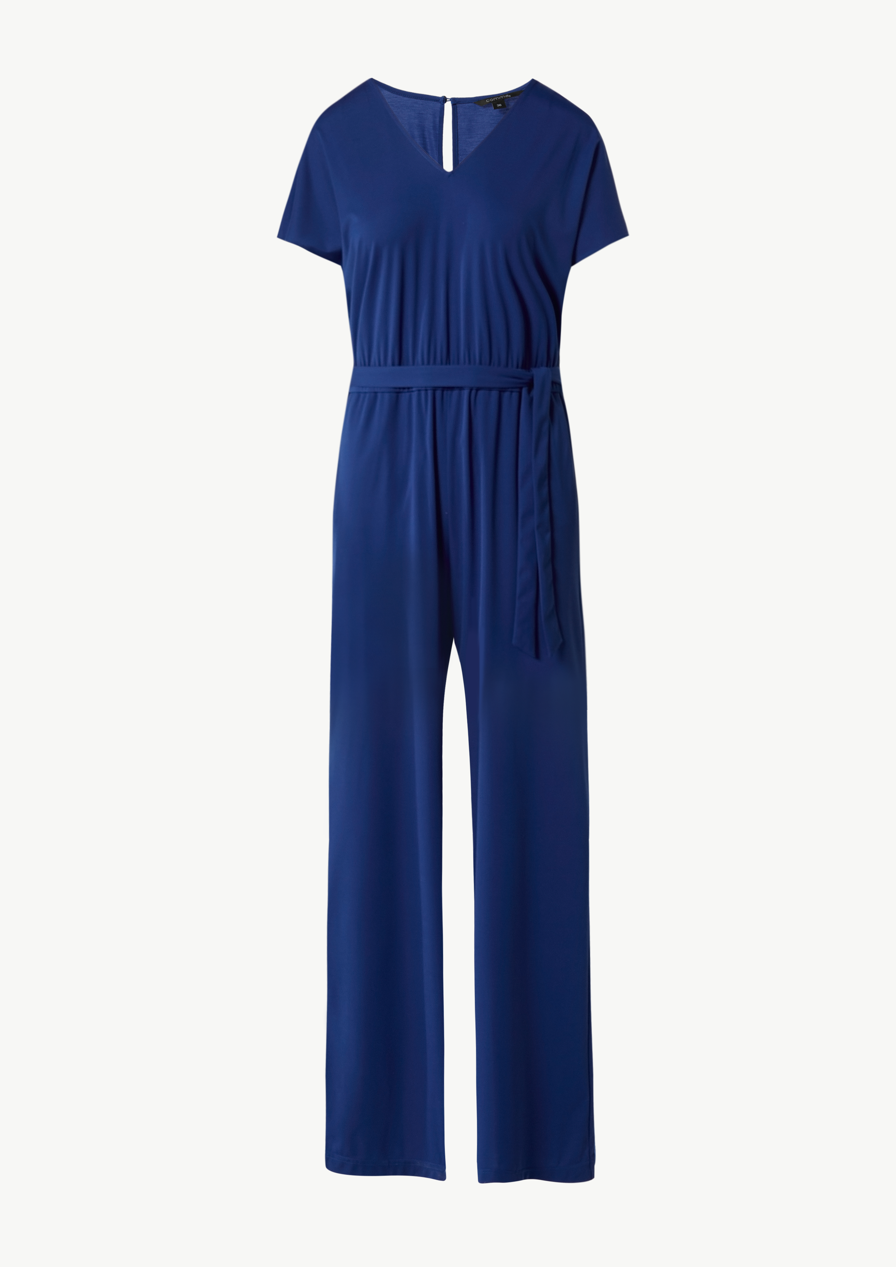 Jersey-Overall mit Taillengürtel im Loose Fit - royalblau