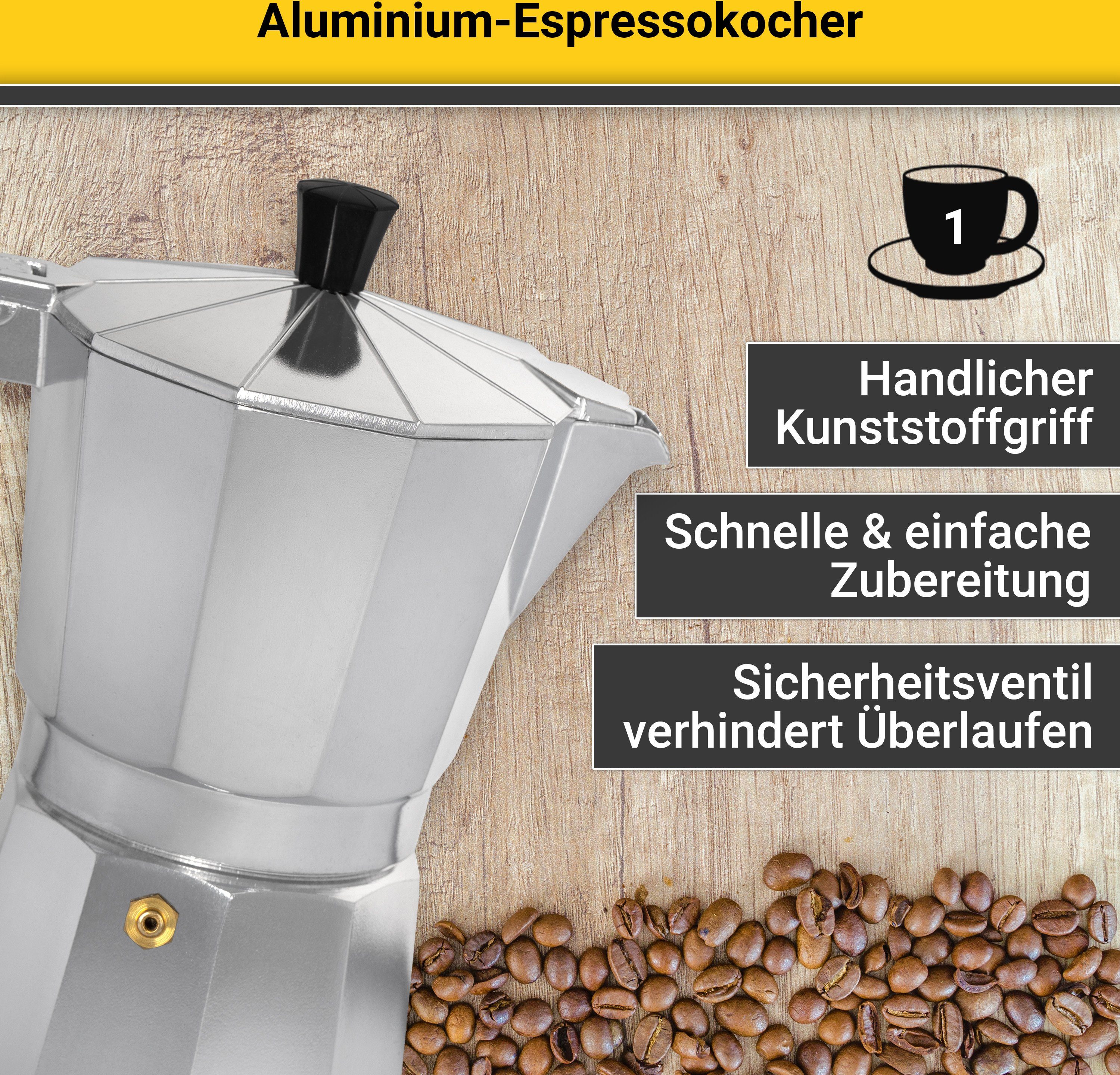 Krüger Espressokocher Italiano, Aluminium