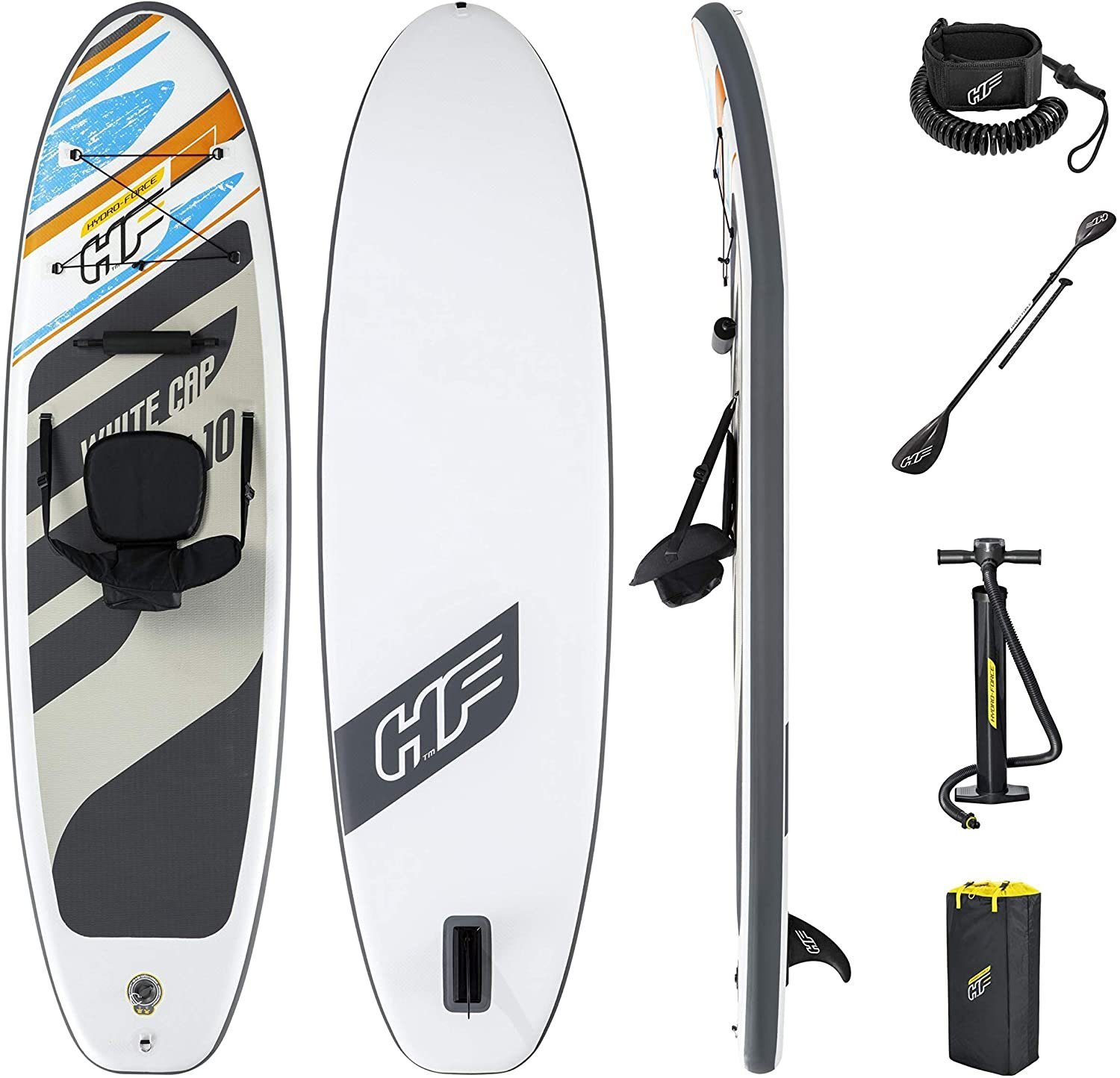 BESTWAY Framepool bestway 65341 SUP Stand Up Paddling Board 305x84cm White Cap + Sitz