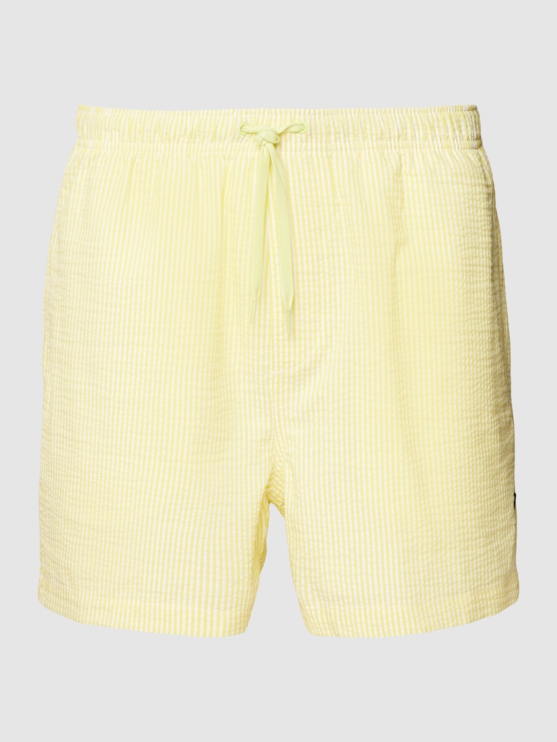 Badehose mit Streifenmuster Modell 'TED' in hellgelb
