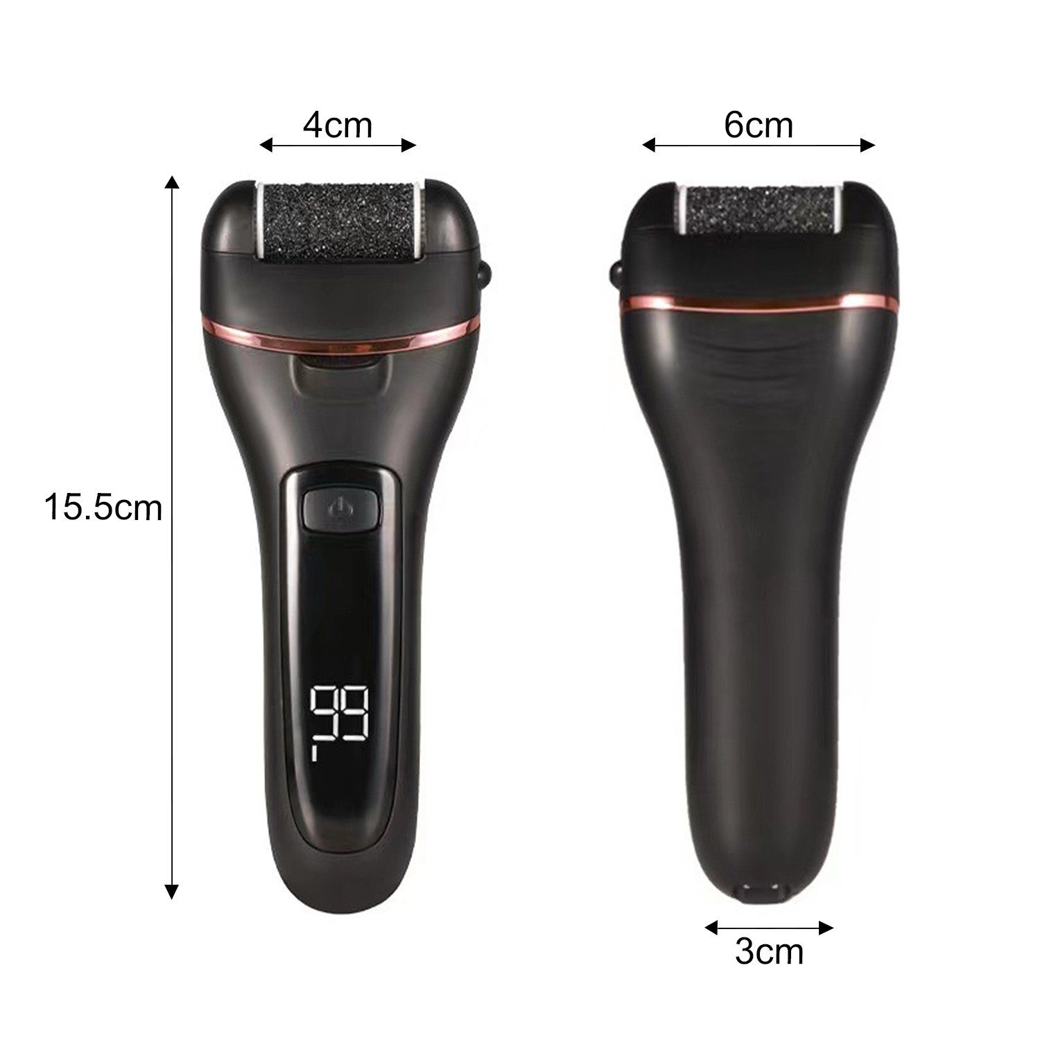 Kpaloft Elektrischer Hornhautentferner, Pediküre-Set 3 Ersatzwalzen 2 Modi USB