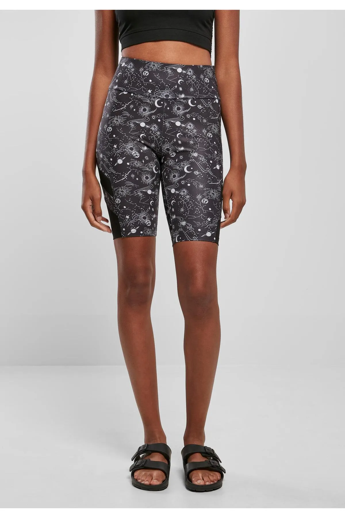Urban Classics  Damen Ladies High Waist Tech Mesh AOP Cycle Shorts