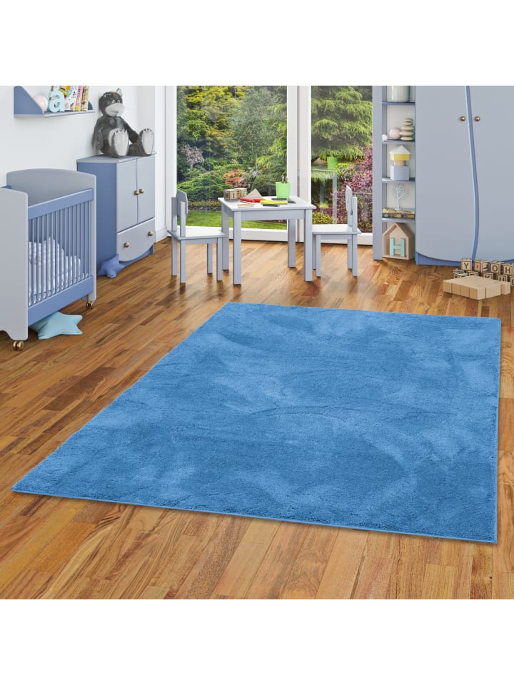 Pergamon Kinderteppich Super Soft Hochflor Silky Kids in Blau günstig kaufen