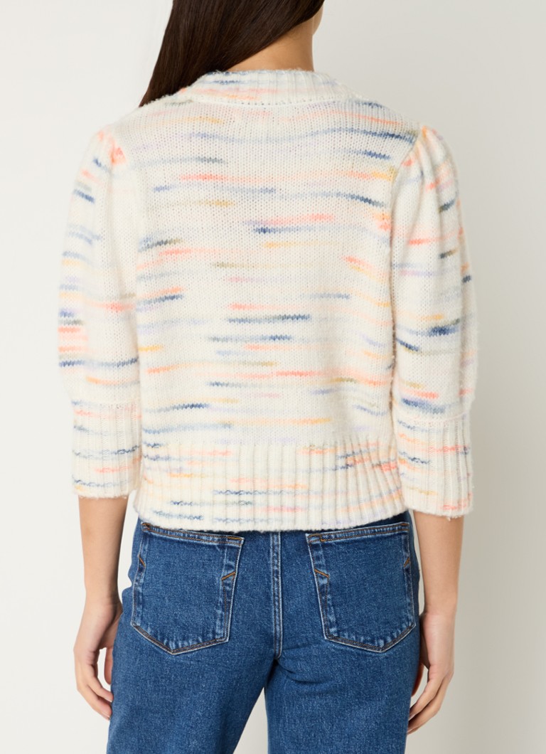 Sweter MUNTHE Aira z cienkiej dzianiny z nadrukiem z mieszanki wełny.
