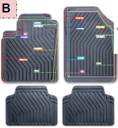 Semi-Custom PVC-Fußmatten im 4-teiligen Set, schwarz, Größe B, von Norauto - ATU
