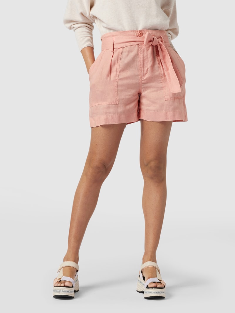 Shorts aus Leinen in altrosa