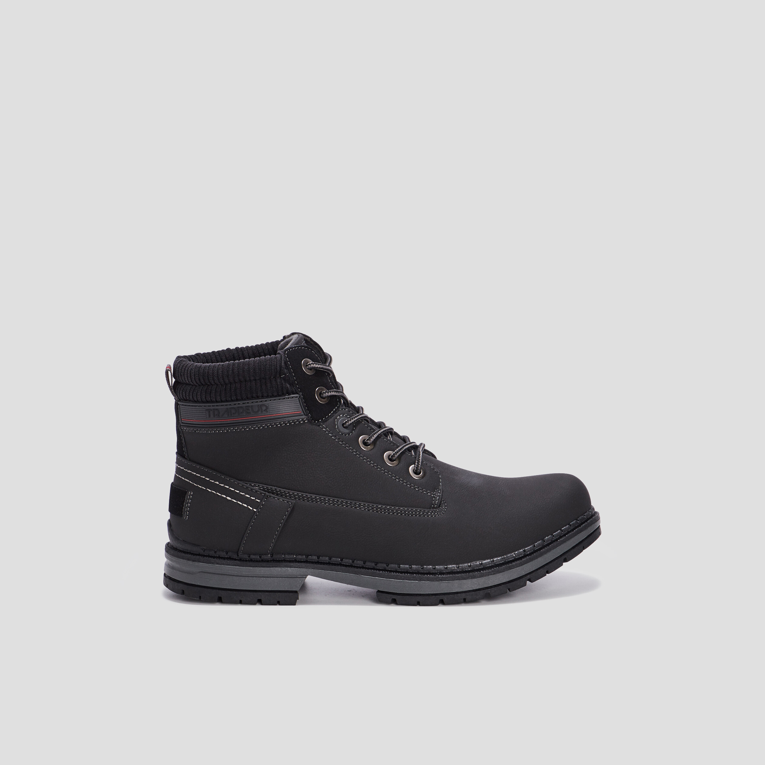 Bottines plates Trappeur noir homme | La Halle