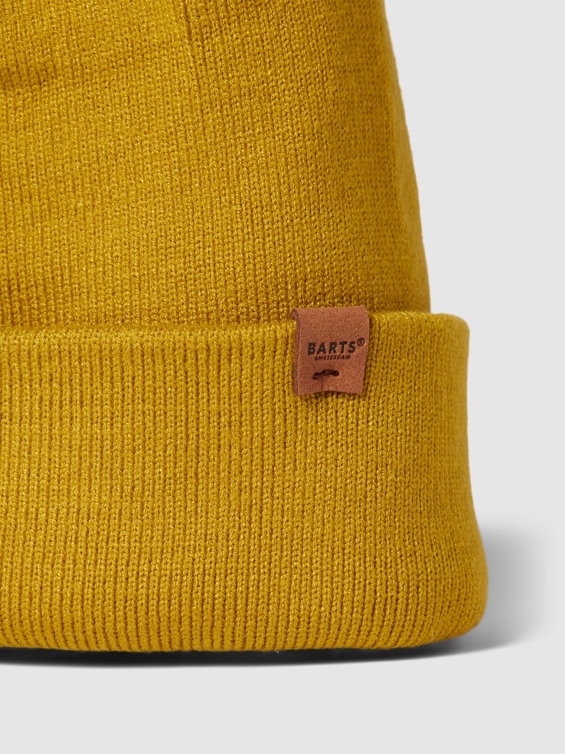 Beanie mit Label-Detail Modell 'WILLES' in gelb
