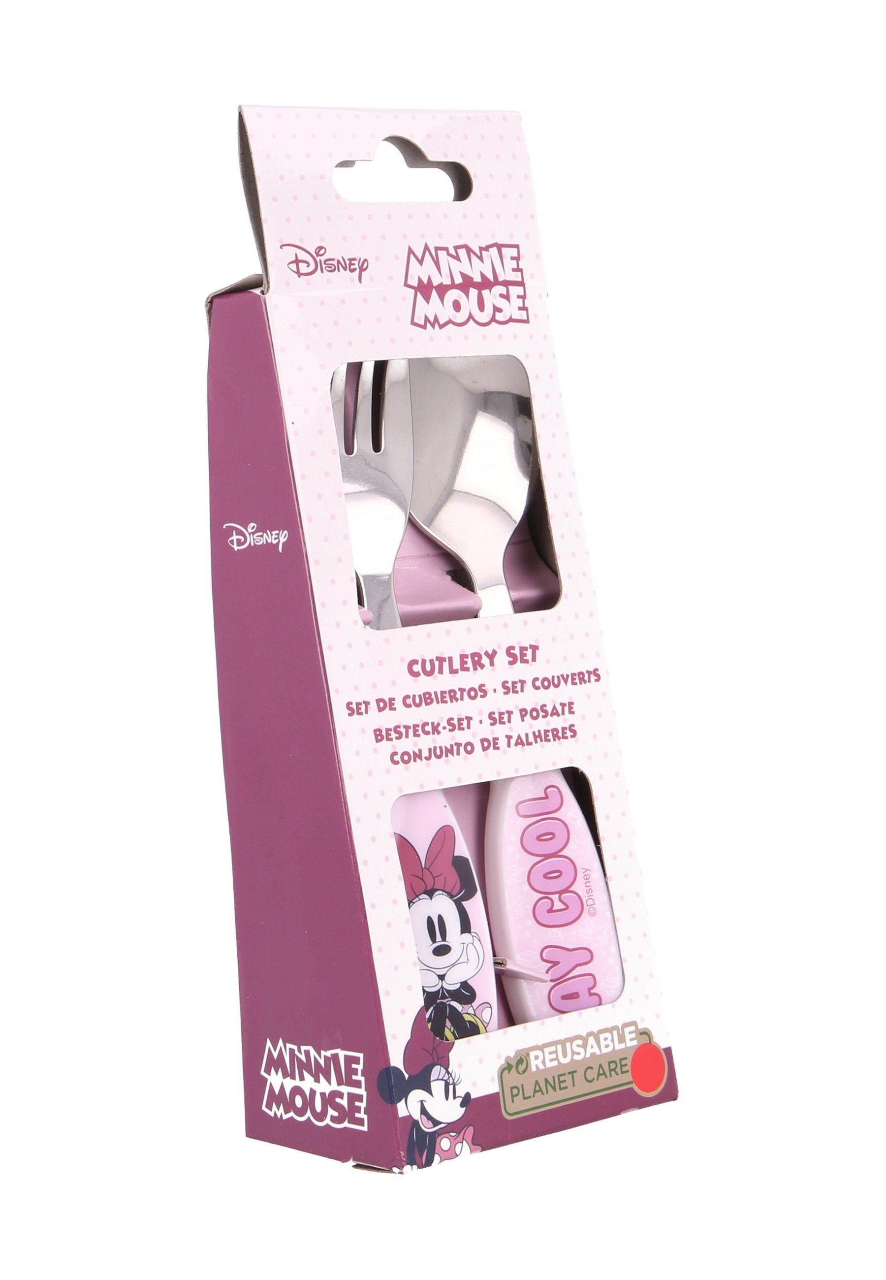 Minnie Mouse Kinderbesteck Minnie Mouse Besteck Set Gabel und Löffel, Mini Maus