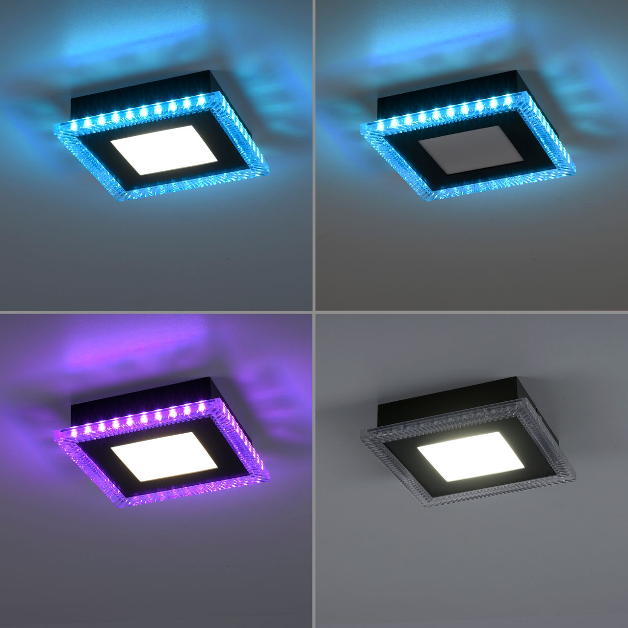 JUST LIGHT LED-Deckenleuchte ACRI, mit RGB Farbmodus, CCT, dimmbar, schwarz